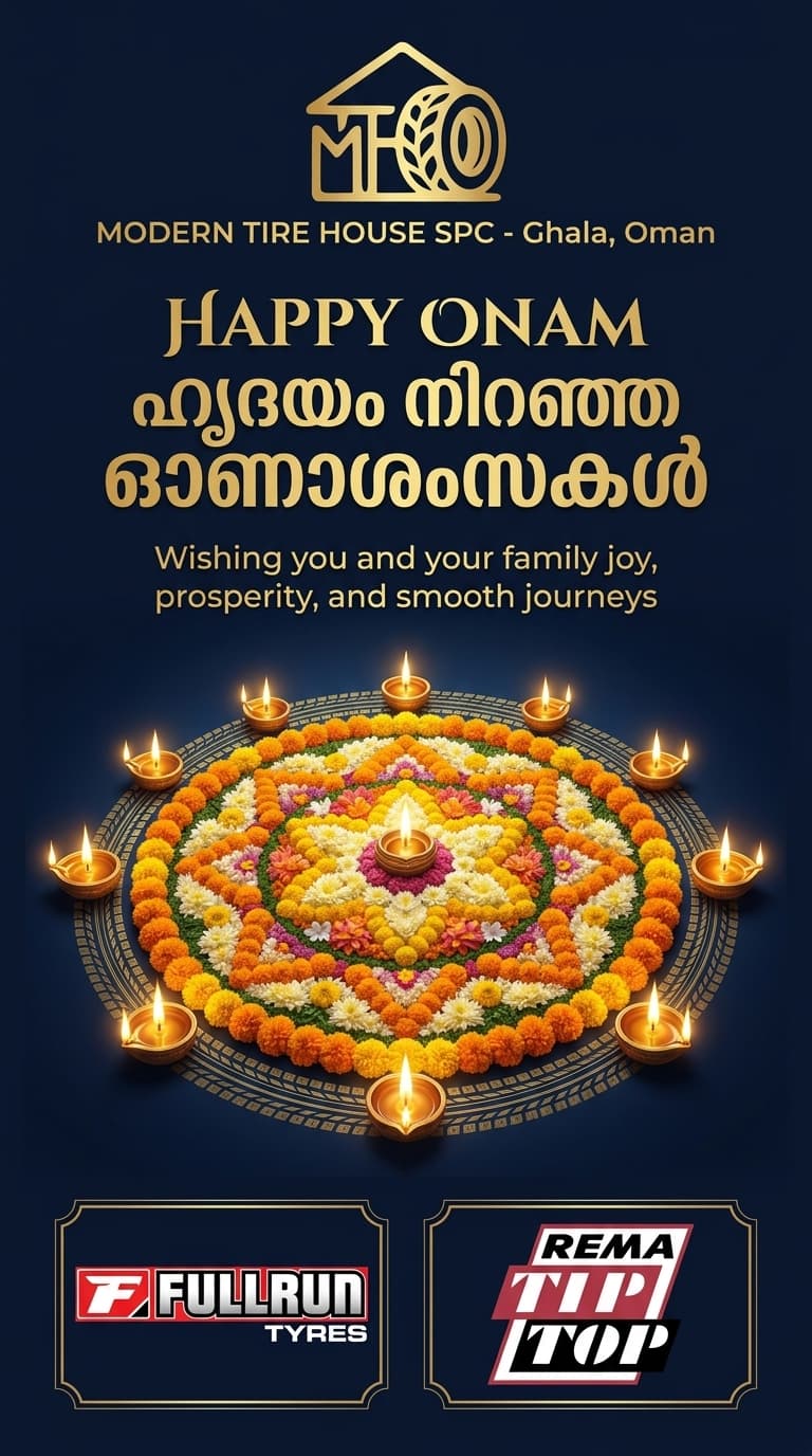 Modern Tire House SPC Happy Onam 2026 Poster